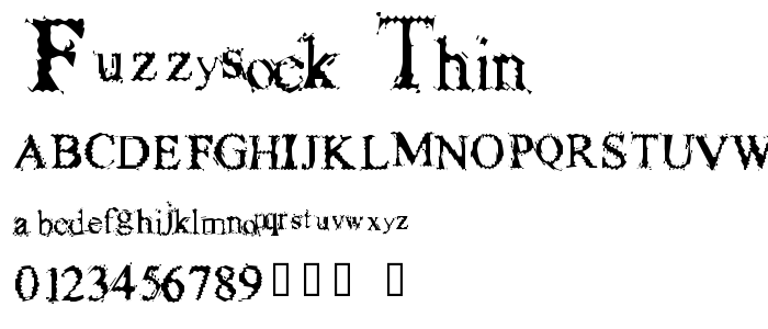 FuzzySock Thin font